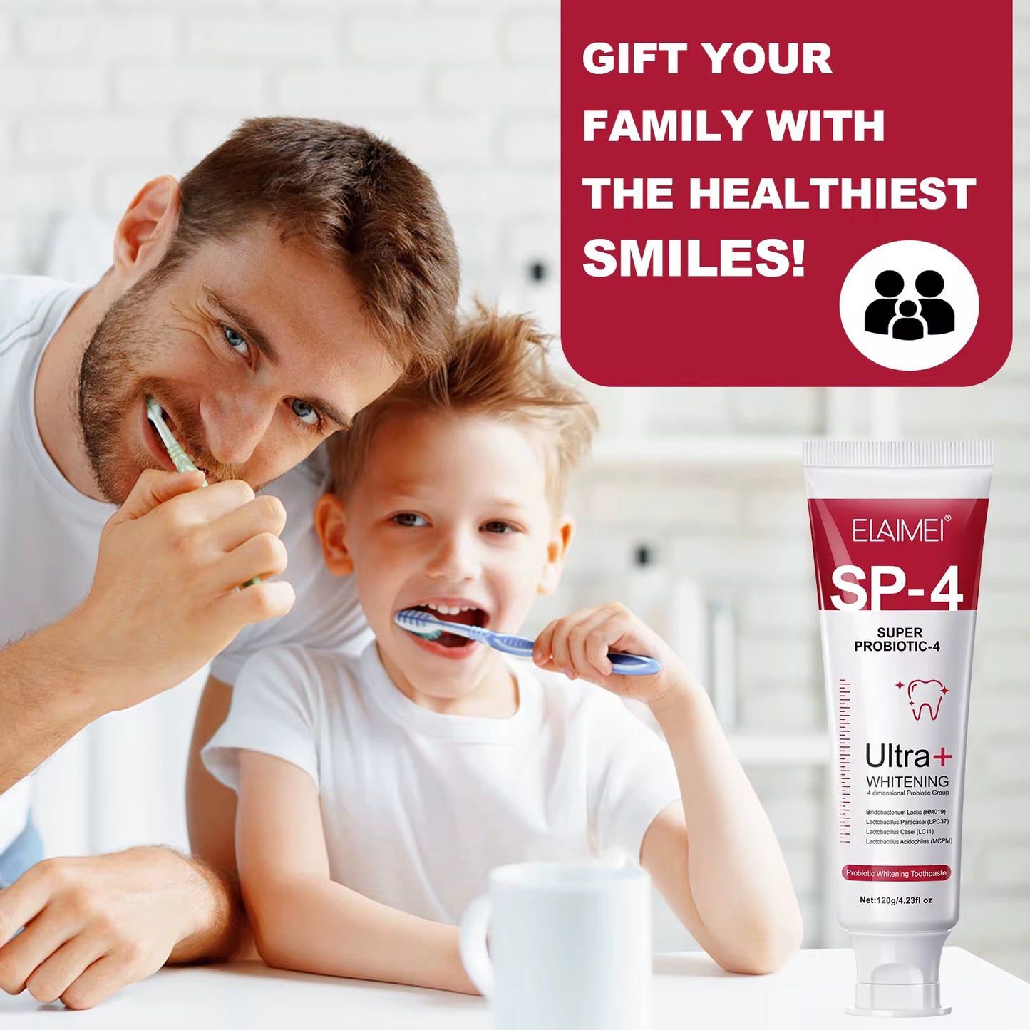 Dentifrice Blanchissant ELAIMEI SP-4 Ultra+, Sourire éclatant, des dents saines et blanches en quelques jours seulement