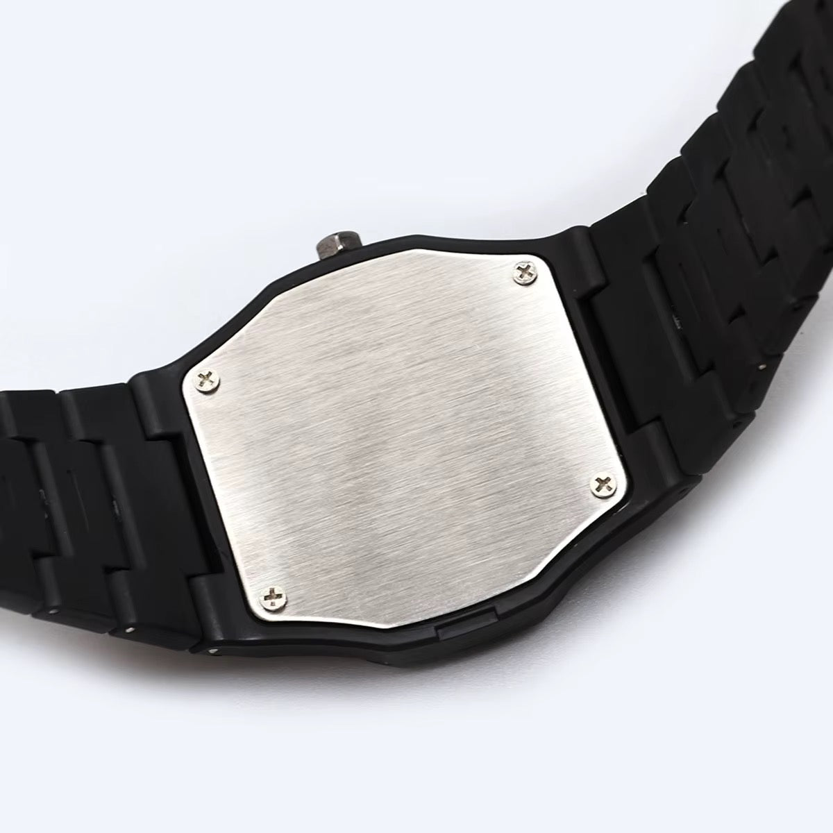 Montre quartz Arabic noire tendance pour homme, simple décontractée, ultra-fine et polyvalente, bracelet intégré tout noir avec son régulateur de taille
