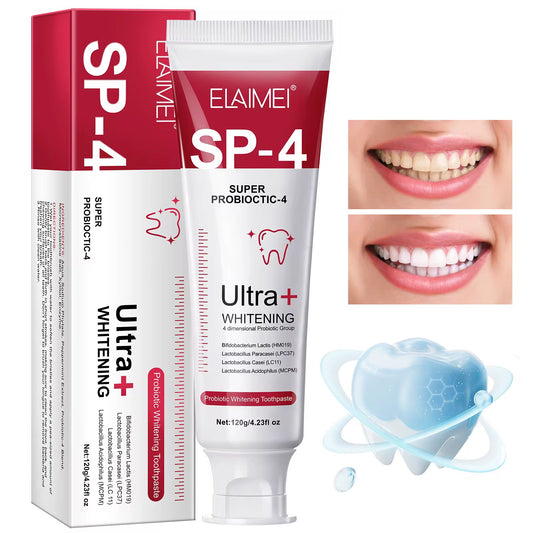 Dentifrice Blanchissant ELAIMEI SP-4 Ultra+, Sourire éclatant, des dents saines et blanches en quelques jours seulement