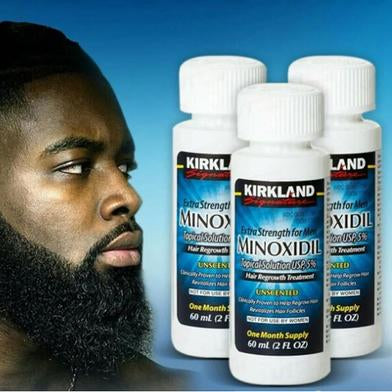 Solution anti-chute et pousse barbe, cheveux rapide et efficace nº1 mondial des produits pousse cheveux, kirkland Minoxidil 5% original